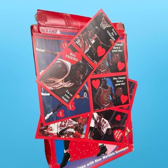 Vintage Michael Jordan Original 1991 Cleo Valentines Day Cards in Box - Picture 3 of 3